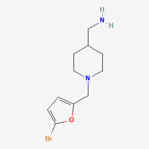 molecular formula C11H17BrN2O B1464719 {1-[(5-Bromofuran-2-yl)methyl]piperidin-4-yl}methanamine CAS No. 1247170-54-2