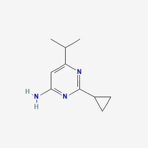 molecular formula C10H15N3 B1464720 2-Cyclopropyl-6-(propan-2-yl)pyrimidin-4-amine CAS No. 1250633-97-6