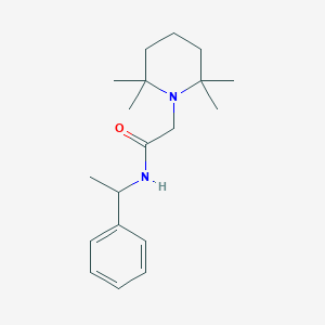 molecular formula C19H30N2O B14647211 Piperidine, 1-(N-(alpha-methylbenzyl)glycyl)-2,2,6,6-tetramethyl- CAS No. 53725-41-0