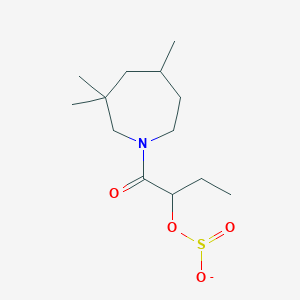 molecular formula C13H24NO4S- B14647239 ({[1-Oxo-1-(3,3,5-trimethylazepan-1-yl)butan-2-yl]oxy}sulfinyl)oxidanide CAS No. 55551-30-9