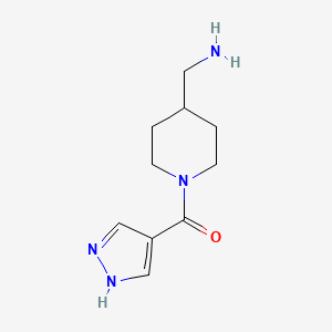 molecular formula C10H16N4O B1464724 [1-(1H-pyrazole-4-carbonyl)piperidin-4-yl]methanamine CAS No. 1247088-88-5