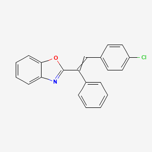 molecular formula C21H14ClNO B14647243 2-[2-(4-Chlorophenyl)-1-phenylethenyl]-1,3-benzoxazole CAS No. 51737-30-5
