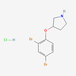 molecular formula C10H12Br2ClNO B1464731 3-(2,4-Dibromophenoxy)pyrrolidine hydrochloride CAS No. 1220033-38-4