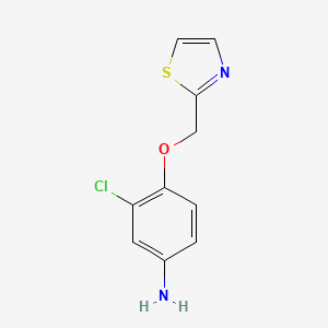 molecular formula C10H9ClN2OS B1464736 3-Chloro-4-(thiazol-2-ylmethoxy)aniline CAS No. 851545-79-4