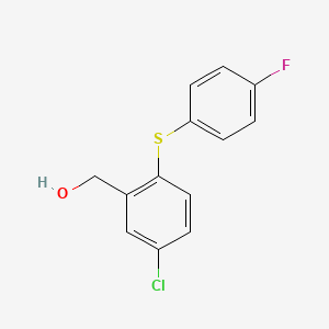 molecular formula C13H10ClFOS B14647363 Benzenemethanol, 5-chloro-2-[(4-fluorophenyl)thio]- CAS No. 54435-22-2