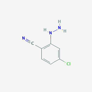 molecular formula C7H6ClN3 B1464738 4-Chloro-2-hydrazinylbenzonitrile CAS No. 1261105-28-5