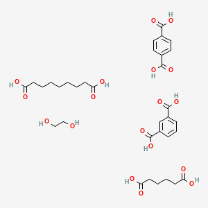 molecular formula C33H44O18 B14647387 Benzene-1,3-dicarboxylic acid;ethane-1,2-diol;hexanedioic acid;nonanedioic acid;terephthalic acid CAS No. 54688-53-8