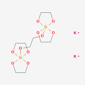molecular formula C10H20K2O10Si2 B146474 Dipotassium;5-[2-(1,4,6,9-tetraoxa-5-silanuidaspiro[4.4]nonan-5-yloxy)ethoxy]-1,4,6,9-tetraoxa-5-silanuidaspiro[4.4]nonane CAS No. 137704-77-9