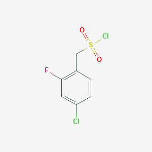 molecular formula C7H5Cl2FO2S B1464741 (4-Chloro-2-fluorophenyl)methanesulfonyl chloride CAS No. 1308384-53-3