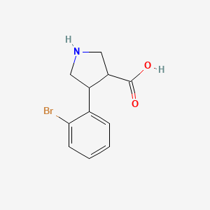 molecular formula C11H12BrNO2 B1464744 4-(2-溴苯基)吡咯烷-3-羧酸 CAS No. 1782605-77-9