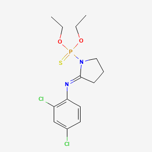 molecular formula C14H19Cl2N2O2PS B14647449 O,O-Diethyl (2-((2,4-dichlorophenyl)imino)-1-pyrrolidinyl)phosphonothioate CAS No. 51170-88-8