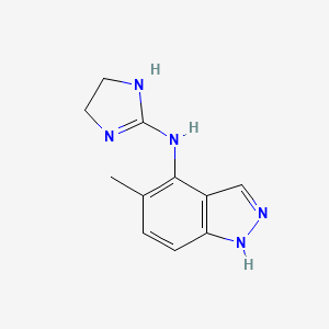 molecular formula C11H13N5 B14647491 N-(4,5-Dihydro-1H-imidazol-2-yl)-5-methyl-1H-indazol-4-amine CAS No. 54768-42-2