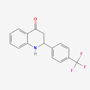 molecular formula C16H12F3NO B1464750 2-(4-(Trifluoromethyl)phenyl)-2,3-dihydroquinolin-4(1H)-one CAS No. 946049-56-5