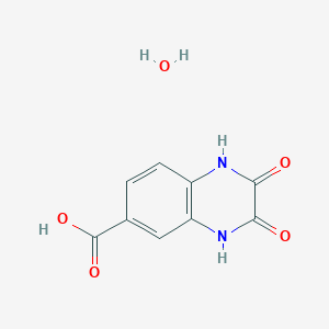 molecular formula C9H8N2O5 B1464754 2,3-Dioxo-1,2,3,4-tetrahydro-6-quinoxalinecarboxylic acid hydrate CAS No. 1255717-69-1