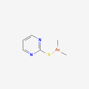 molecular formula C6H9AsN2S B14647546 Arsinothious acid, dimethyl-, 2-pyrimidinyl ester CAS No. 51677-99-7