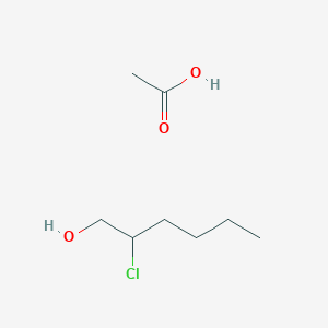 molecular formula C8H17ClO3 B14647554 Acetic acid;2-chlorohexan-1-ol CAS No. 55704-80-8