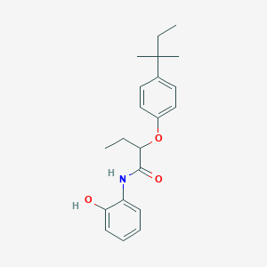 molecular formula C21H27NO3 B14647630 N-(2-Hydroxyphenyl)-2-[4-(2-methylbutan-2-yl)phenoxy]butanamide CAS No. 55697-77-3