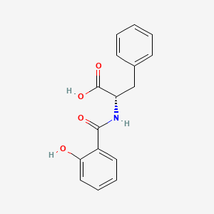 molecular formula C16H15NO4 B14647710 L-Phenylalanine, N-(2-hydroxybenzoyl)- CAS No. 56145-93-8