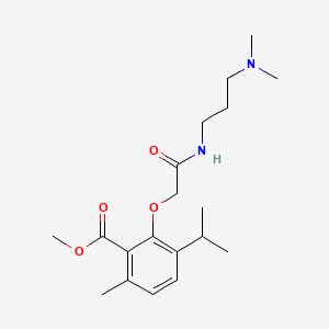 molecular formula C19H30N2O4 B14647742 p-Cymene-2-carboxylic acid, 3-(3-(dimethylamino)propylcarbamoylmethoxy)-, methyl ester CAS No. 53251-87-9