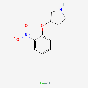 molecular formula C10H13ClN2O3 B1464782 3-(2-Nitrophenoxy)pyrrolidine hydrochloride CAS No. 1220020-09-6