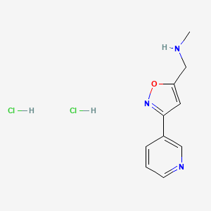 molecular formula C10H13Cl2N3O B1464795 N-Methyl-1-[3-(3-pyridinyl)-5-isoxazolyl]methanamine dihydrochloride CAS No. 1255718-17-2