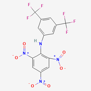 molecular formula C14H6F6N4O6 B14647990 N-[3,5-Bis(trifluoromethyl)phenyl]-2,4,6-trinitroaniline CAS No. 51859-15-5
