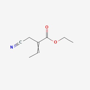 molecular formula C8H11NO2 B14648076 Ethyl 2-(cyanomethyl)but-2-enoate CAS No. 54244-77-8