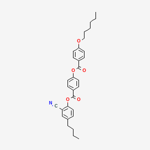 molecular formula C31H33NO5 B14648282 Benzoic acid, 4-(hexyloxy)-, 4-[(4-butyl-2-cyanophenoxy)carbonyl]phenyl ester CAS No. 52899-27-1