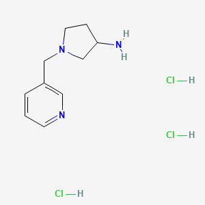 molecular formula C10H18Cl3N3 B1464829 1-(Pyridin-3-yl)methylpyrrolidin-3-ylamine trihydrochloride CAS No. 2204587-81-3