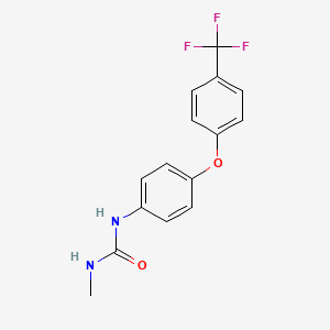 molecular formula C15H13F3N2O2 B14648327 N-Methyl-N'-{4-[4-(trifluoromethyl)phenoxy]phenyl}urea CAS No. 52575-27-6