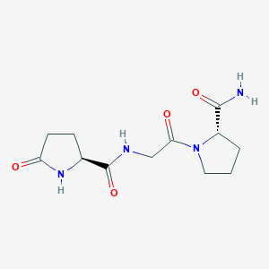 molecular formula C12H18N4O4 B14648329 5-Oxo-L-prolylglycyl-L-prolinamide CAS No. 42294-01-9