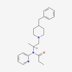 molecular formula C23H31N3O B14648350 N-(1-Methyl-2-((4-phenylmethyl)-1-piperidinyl)ethyl)-N-2-pyridinylpropanamide CAS No. 54152-82-8
