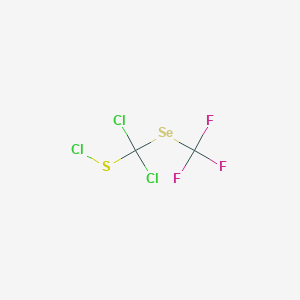 molecular formula C2Cl3F3SSe B14648357 Dichloro(chlorosulfanyl)[(trifluoromethyl)selanyl]methane CAS No. 54393-46-3