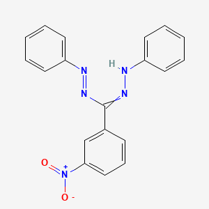 molecular formula C19H15N5O2 B14648427 Diazene, [(3-nitrophenyl)(phenylhydrazono)methyl]phenyl- CAS No. 51808-29-8