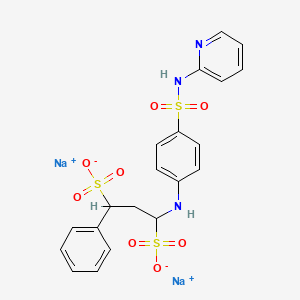 molecular formula C20H19N3Na2O8S3 B14648542 Disodium 2-(p-(gamma-phenylpropylamino)benzenesulfonamido)pyridine CAS No. 53778-51-1