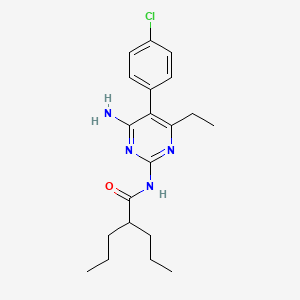 molecular formula C20H27ClN4O B14648586 Pentanamide, N-(4-amino-5-(4-chlorophenyl)-6-ethyl-2-pyrimidinyl)-2-propyl- CAS No. 51660-37-8