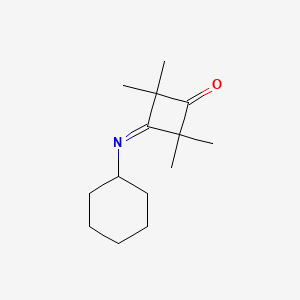 molecular formula C14H23NO B14648625 Cyclobutanone, 3-(cyclohexylimino)-2,2,4,4-tetramethyl- CAS No. 54133-31-2