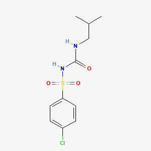 molecular formula C11H15ClN2O3S B14648705 Urea, 1-(p-chlorobenzenesulfonyl)-3-isobutyl- CAS No. 52102-44-0
