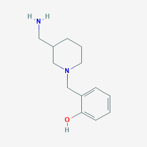 molecular formula C13H20N2O B1464889 2-{[3-(Aminomethyl)piperidin-1-yl]methyl}phenol CAS No. 1251315-27-1