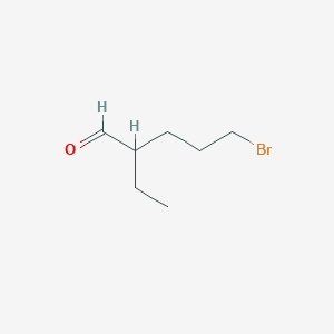 molecular formula C7H13BrO B14648953 Pentanal, 5-bromo-2-ethyl- CAS No. 51048-46-5