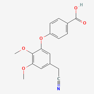 molecular formula C17H15NO5 B14648976 Benzoic acid, 4-[5-(cyanomethyl)-2,3-dimethoxyphenoxy]- CAS No. 54291-64-4