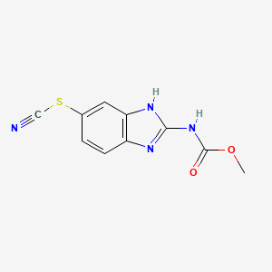 molecular formula C10H8N4O2S B14648995 Methyl [6-(thiocyanato)-1H-benzimidazol-2-yl]carbamate CAS No. 54029-11-7