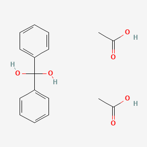 molecular formula C17H20O6 B14649018 Acetic acid;diphenylmethanediol CAS No. 54334-63-3