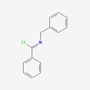 molecular formula C14H12ClN B14649053 Benzenecarboximidoyl chloride, N-(phenylmethyl)- CAS No. 46721-83-9