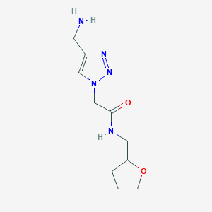 2-(4-(aminomethyl)-1H-1,2,3-triazol-1-yl)-N-((tetrahydrofuran-2-yl)methyl)acetamide