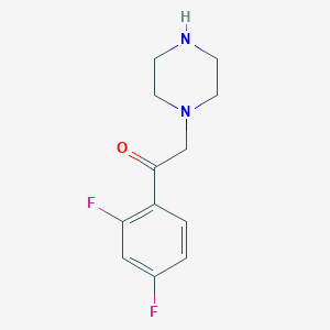 molecular formula C12H14F2N2O B1464918 1-(2,4-Difluorophenyl)-2-(piperazin-1-yl)ethan-1-one CAS No. 1072876-84-6