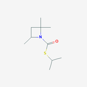 molecular formula C10H19NOS B14649203 S-Propan-2-yl 2,2,4-trimethylazetidine-1-carbothioate CAS No. 54395-87-8