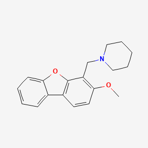 molecular formula C19H21NO2 B14649211 3-Methoxy-4-piperidinomethyldibenzofuran CAS No. 42840-15-3