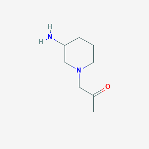 molecular formula C8H16N2O B1464930 1-(3-Aminopiperidin-1-yl)propan-2-one CAS No. 1251333-64-8