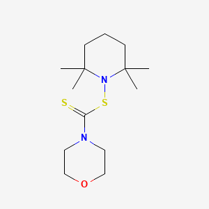 molecular formula C14H26N2OS2 B14649335 4-{[(2,2,6,6-Tetramethylpiperidin-1-yl)sulfanyl]carbonothioyl}morpholine CAS No. 52345-81-0